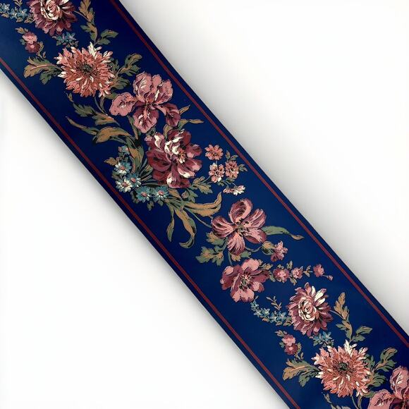 Vintage Eisenhart Wallpaper Border Lot Of 2 Floral Cottage Lilies Roses Dahlias - Picture 3 of 3